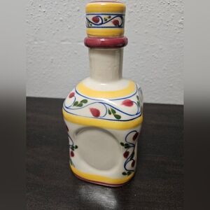 Hand painted Ceramic  Tequila decanter and set of 2 shot glasses.
